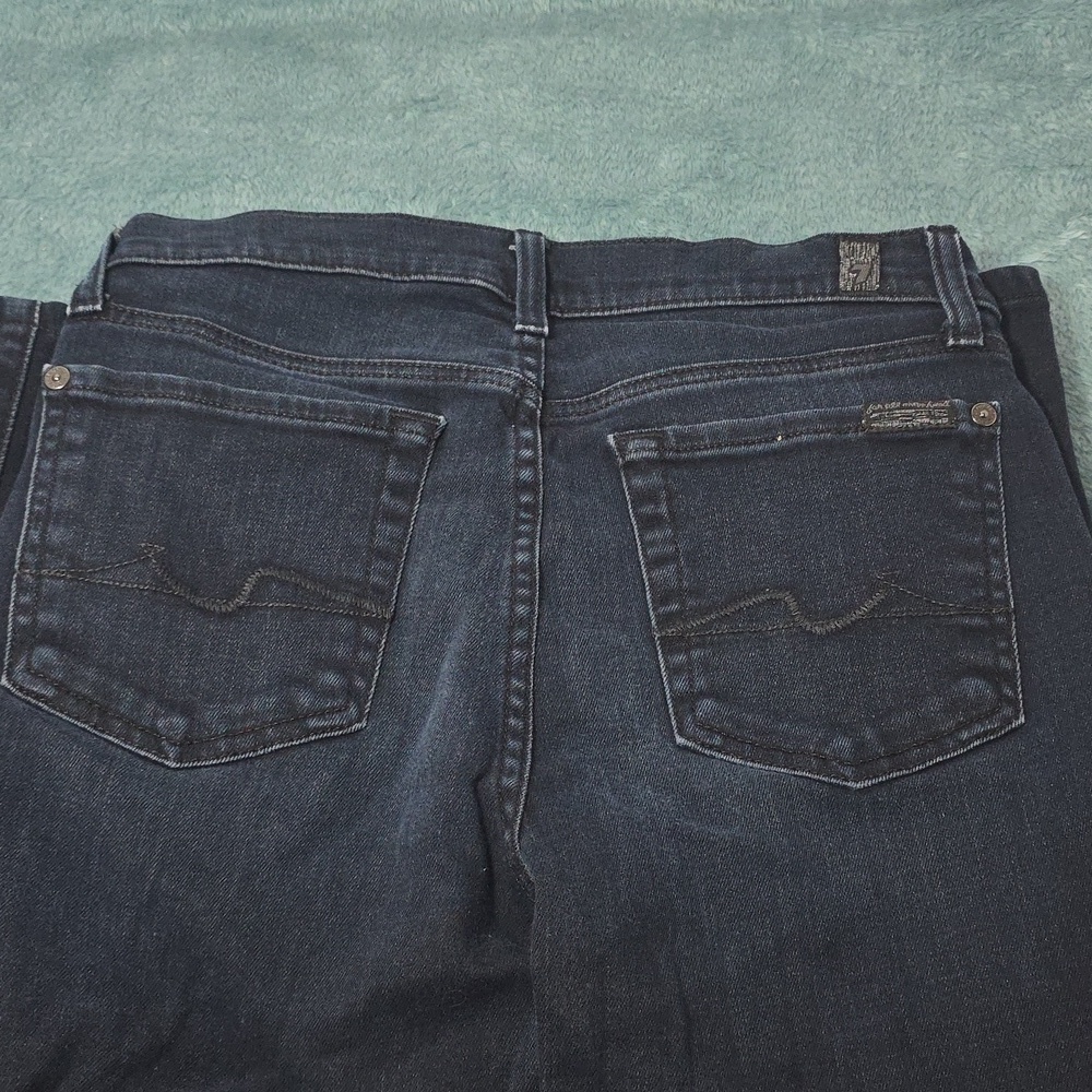 7 For All Mankind Dark Blue Skinny Jeans - Picture 5 of 7